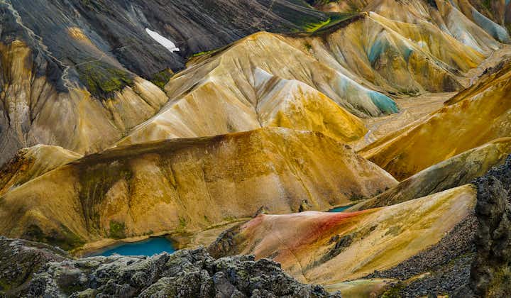 The mountains of Landmannalaugar, a popular hiking area in the Icelandic Highlands.