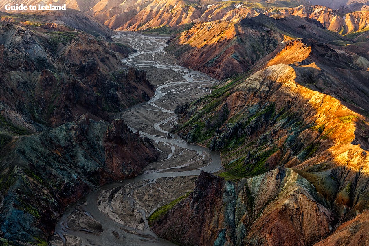 Landmannalaugar ('The Pools of the People') are known for their gorgeous kaleidoscopic colours and intrepid hiking trails.