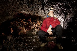 Explore the hidden world under the lava landscapes of the Reykjanes Peninsula with a lava caving excursion.