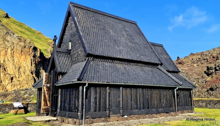 Discover the Stafkirkjan church, a gorgeous replica of Norway's Haltdalen stave church.