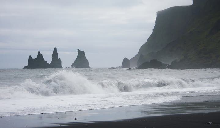 Reynisfjara black sand beach is one of Iceland's most dramatic locations.