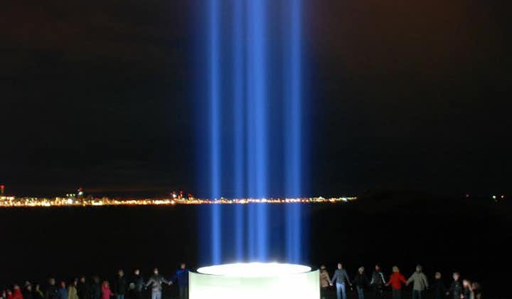 Yoko Ono's Imagine Peace Tower on the island of Viðey