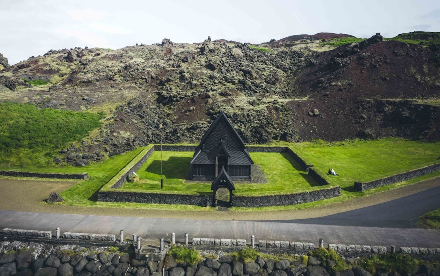 The Heimaey Stave Church, also known as Stafkirkjan Church, is a close replica of the Haltdalen Stave Church from Norway.