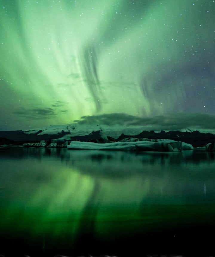 Northern lights over Jökulsárlón, picture by Unnur Eva Arnarsdóttir