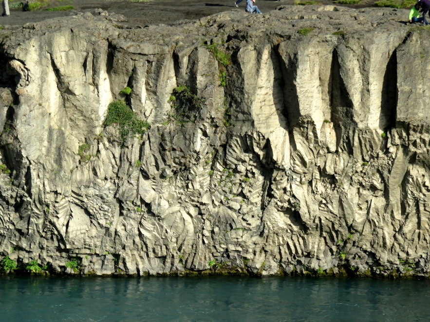 Beautiful basalt columns by Goðafoss