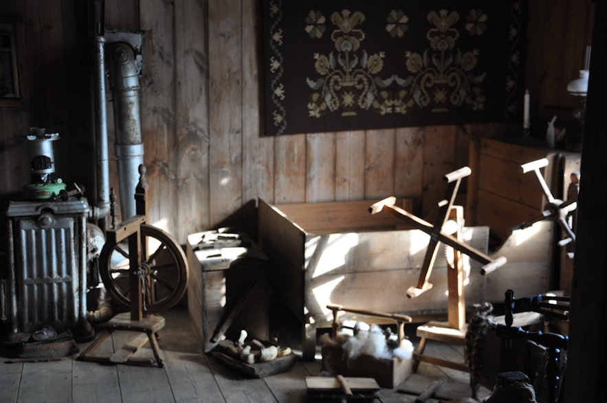 Traditional old Icelandic house interior