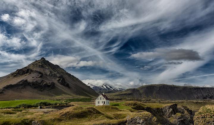 Det naturskønne område Arnarstapi på Snæfellsneshalvøen i Vestisland.