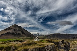 Det naturskønne område Arnarstapi på Snæfellsneshalvøen i Vestisland.