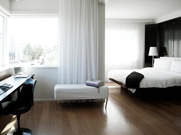 A spacious and elegantly-designed room 101 Hotel Reykjavik.