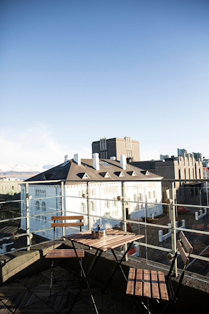 Sunny days offer an opportunity to sit on your balcony and enjoy the views at 101 Hotel Reykjavik.