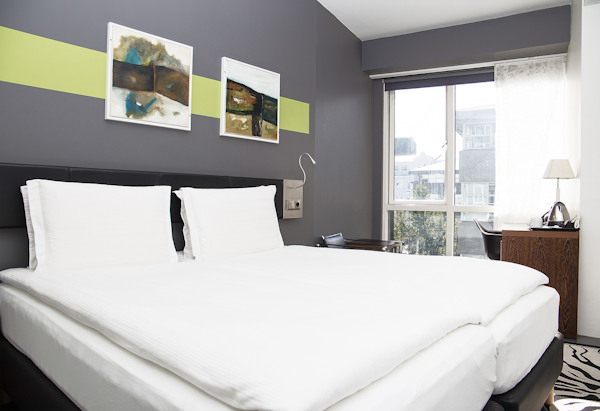 Stay in a modern, Scandinavian-style room at Center Hotels Arnarhvoll.