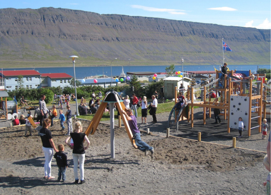 Happy children at Raggi's Park in West Iceland