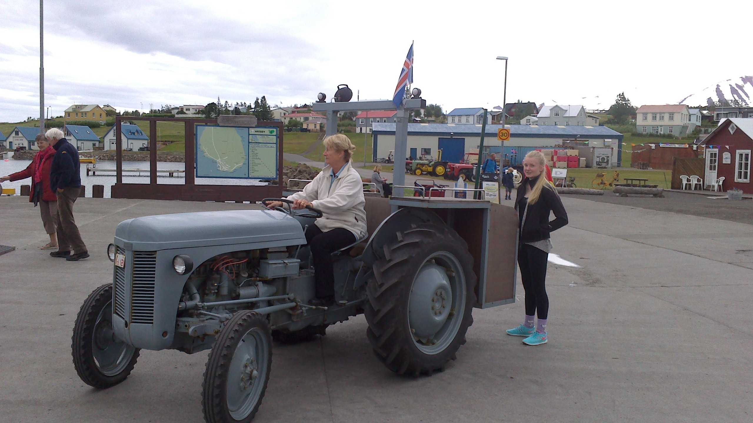 Take a tractor ride on Hrísey Island and get to know the friendly locals.