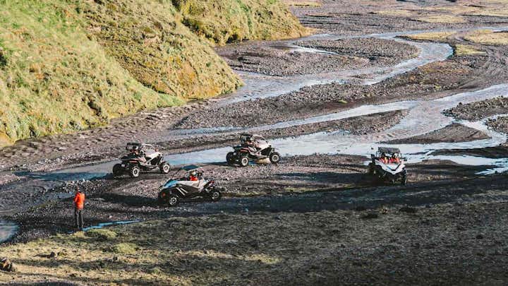 The black sands of South Iceland are perfect for buggy tours.