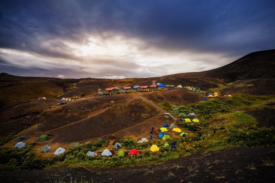The camping ground in Mývatn region.