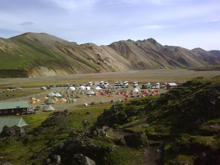 Ein Campingplatz in Landmannalaugar