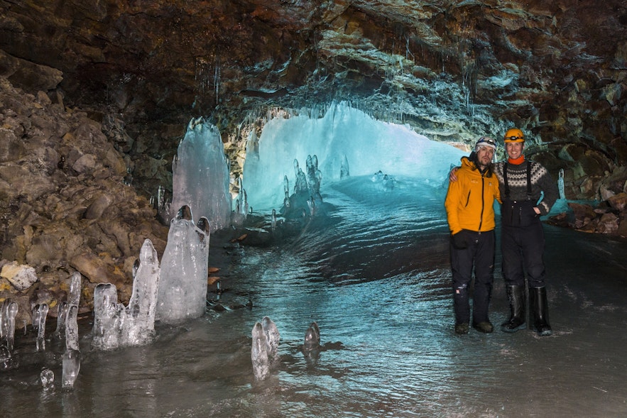 Lofthellir lava cave in north Iceland