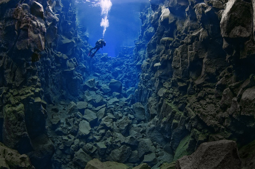 아이슬란드에서의 스쿠버 다이빙과 스노클링