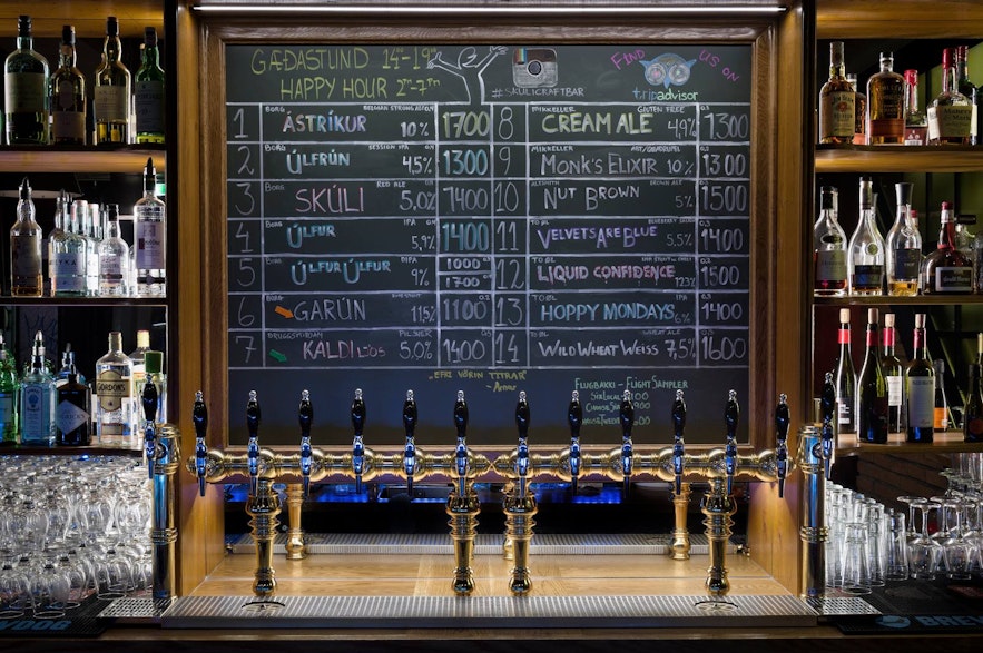The ever-rotating selection of beers on draft is one of the biggest draw of Skúli Bar