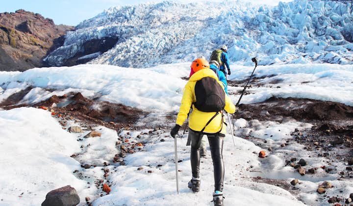 Hike up Sólheimajökull glacier on the South Coast to experience the ice of Iceland.