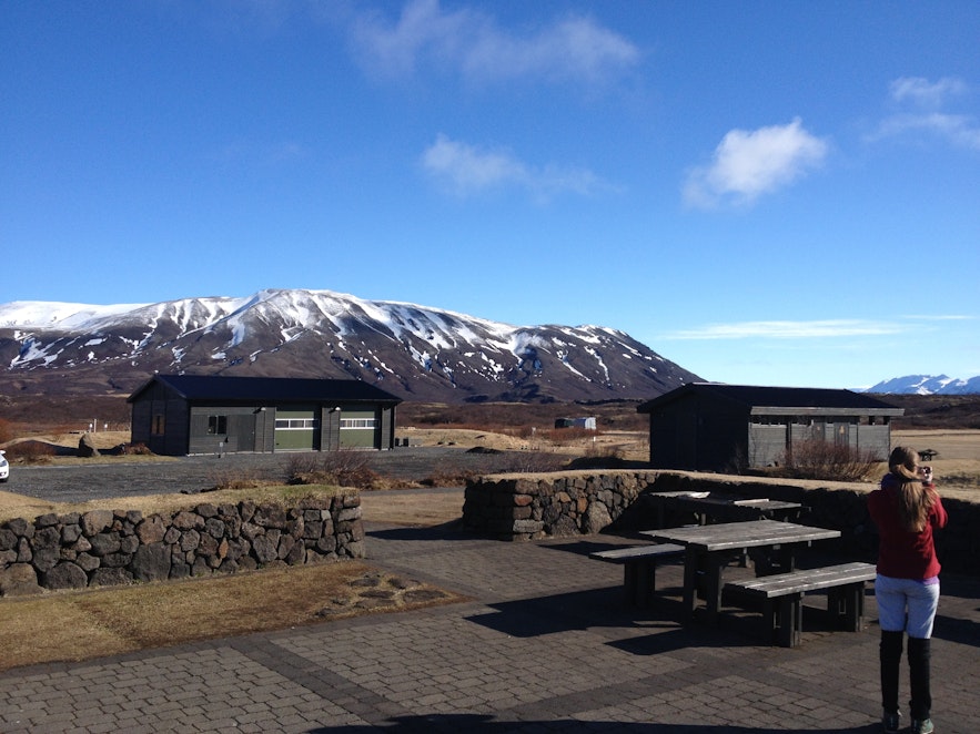 Þingvellir has one campsite visitors can stay in throughout summer, with beautiful mountain views.