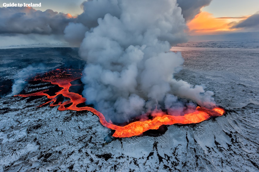 Jedna z erupcji na Islandii