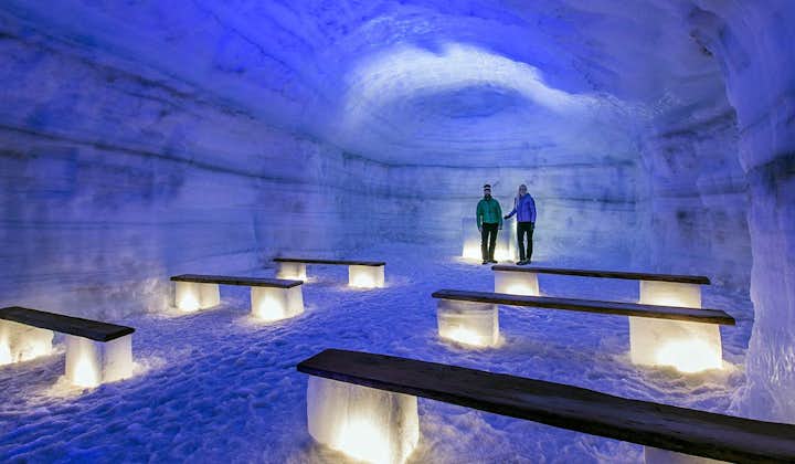 The chapel is one of the highlights of the Ice Tunnel that has been carved into the summit of Langjökull glacier.