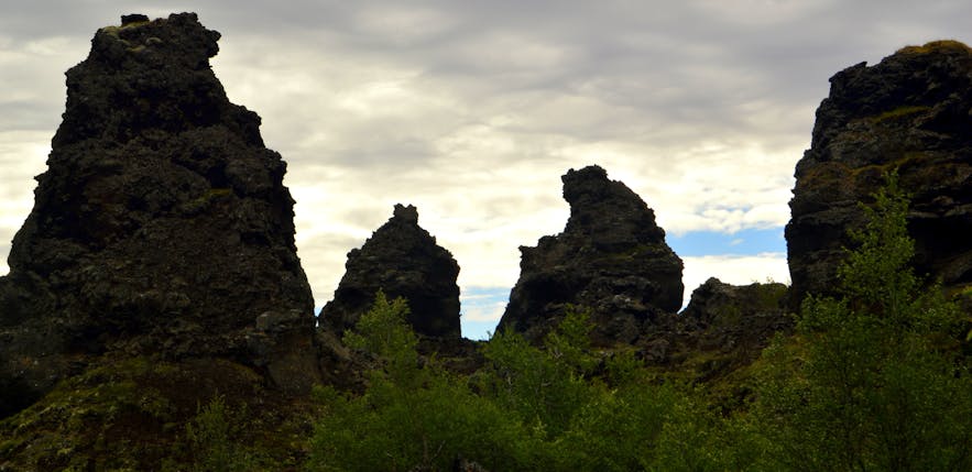 Dimmuborgir in the Mývatn area in northeast Iceland