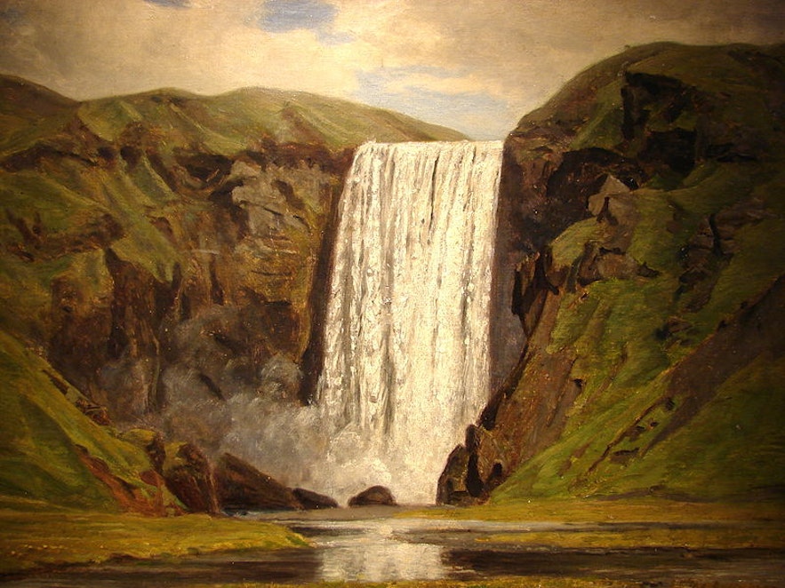 Skógarfoss by August Schiott.