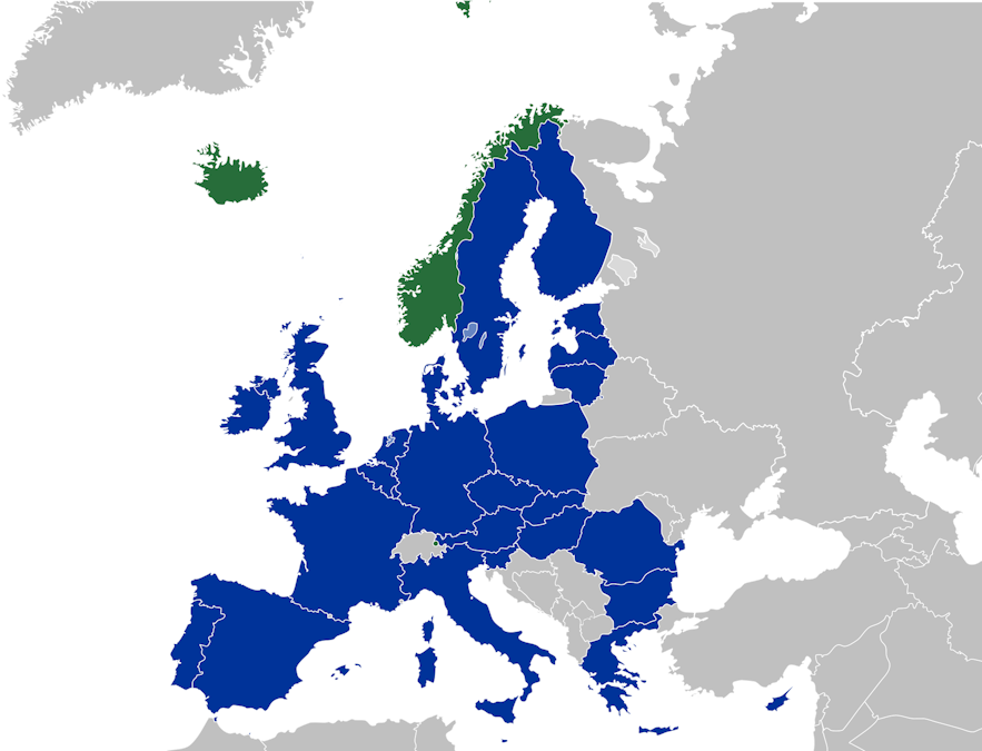 EU & EEA 国家示意图