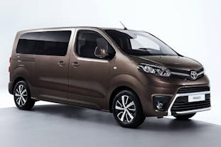 Enjoy a premium airport transfer in a spacious Toyota Proace 2020 minibus, a modern vehicle for up to seven passengers and their luggage.
