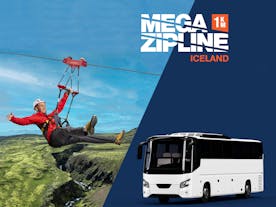 Mega Zipline Superman Ride with transfer from Reykjavik