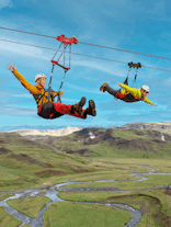 Soar over breathtaking landscapes with two exciting and unique zipline rides.