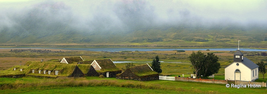 Þverá turf house and Þverárkirkja church N-Iceland