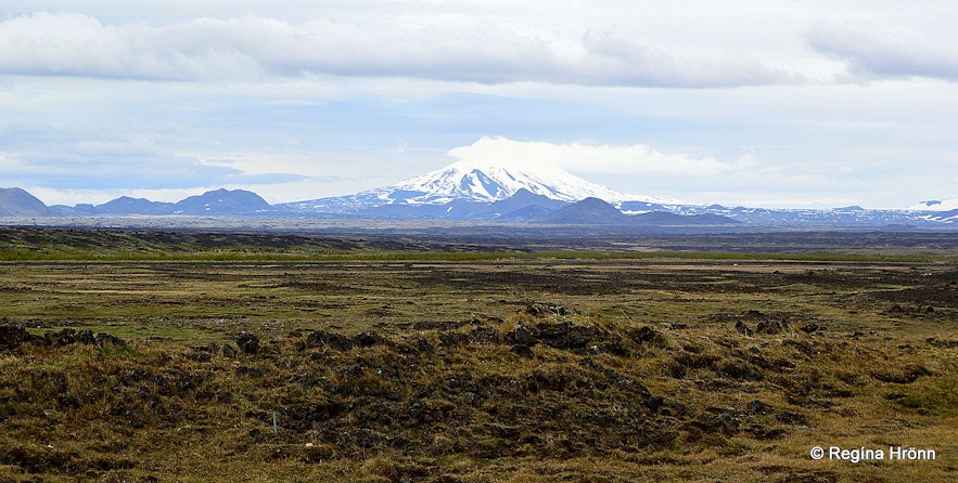Mt. Hekla volcano as seen from Keldur
