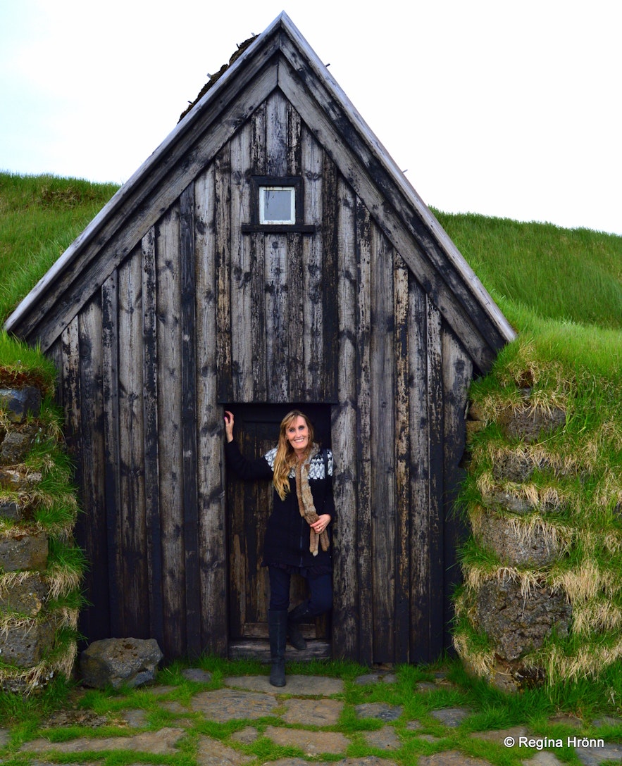 Regína at Keldur Turf House in South-Iceland