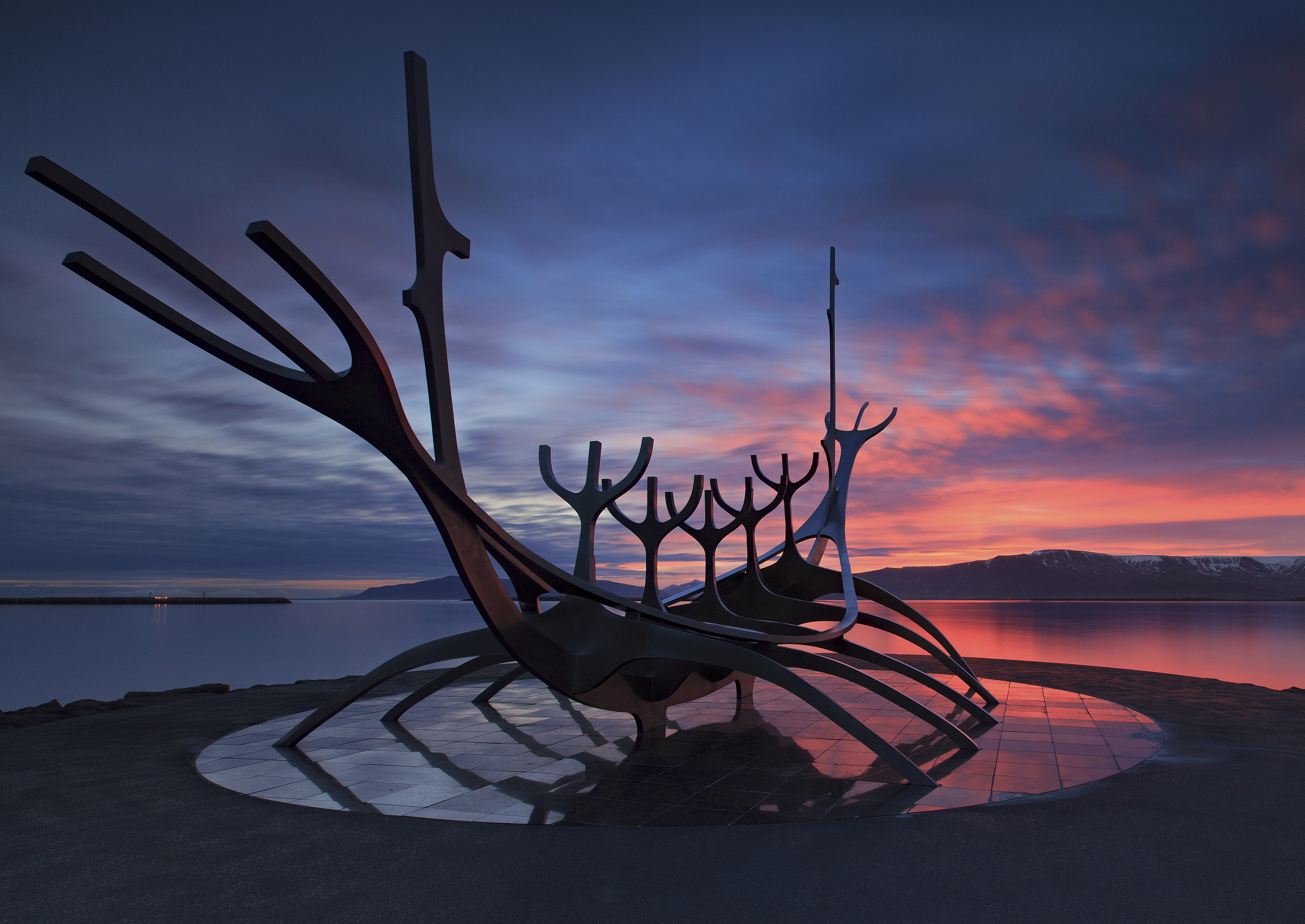The Sun Voyager is a sculpture of stunning beauty by central Reykjavík's shore line.
