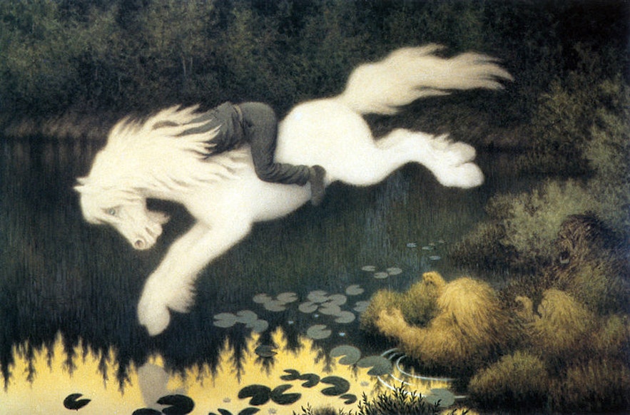 Ein Bild namens „Boy on White Horse“ stellt Nyx dar