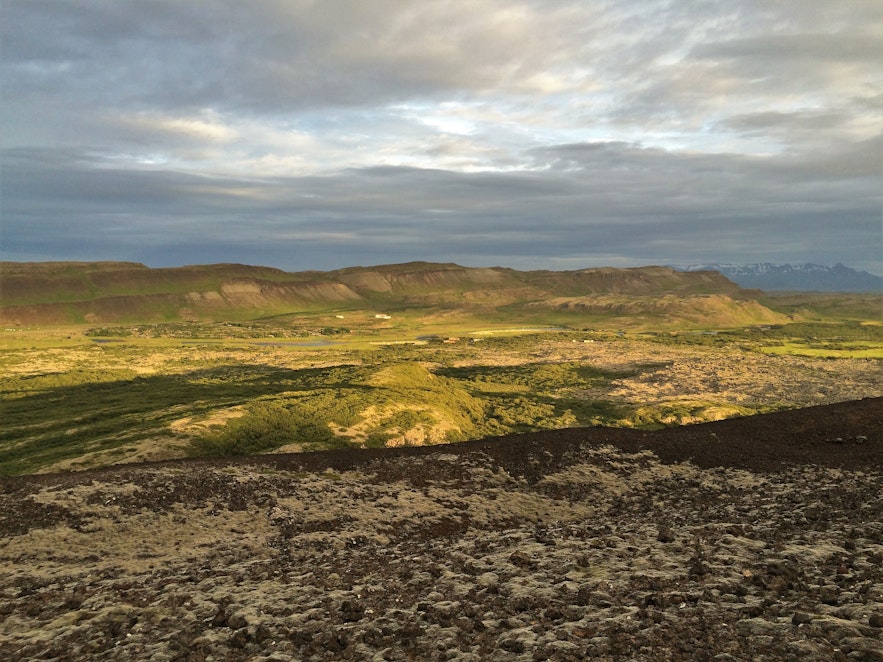 Aussicht vom Krater Grabrok in Island