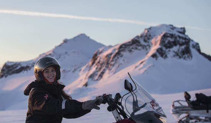 It's difficult to describe that rewarding feeling of travelling across the ice cap on your very own snowmobile.