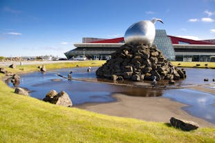 The sculpture outside Keflavik International Airport in Iceland.