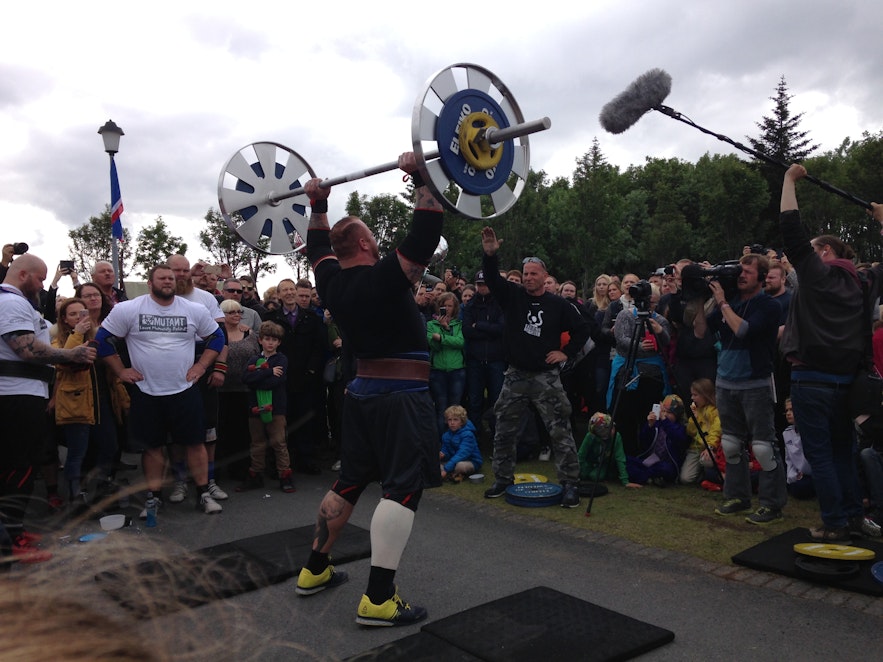 Iceland's strongest man competition on Iceland's independence day