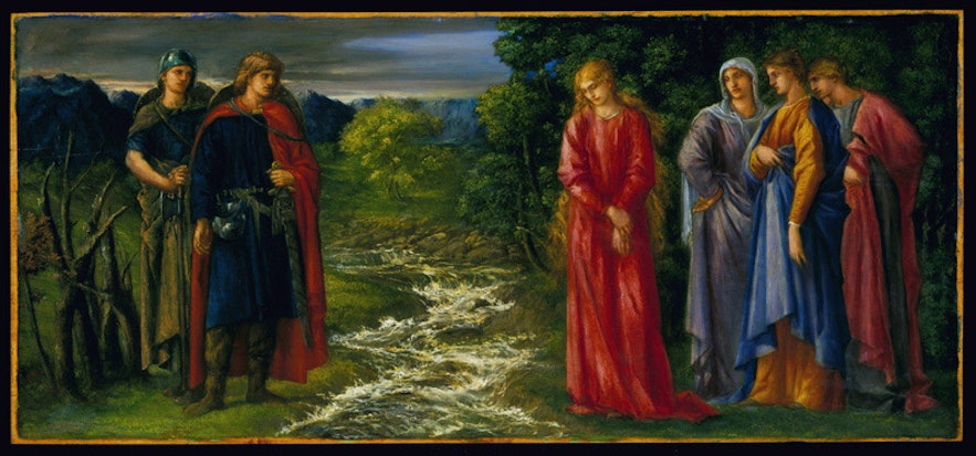 The Last Parting of Helga and Gunnlaug; a depiction of Helga The Fair.