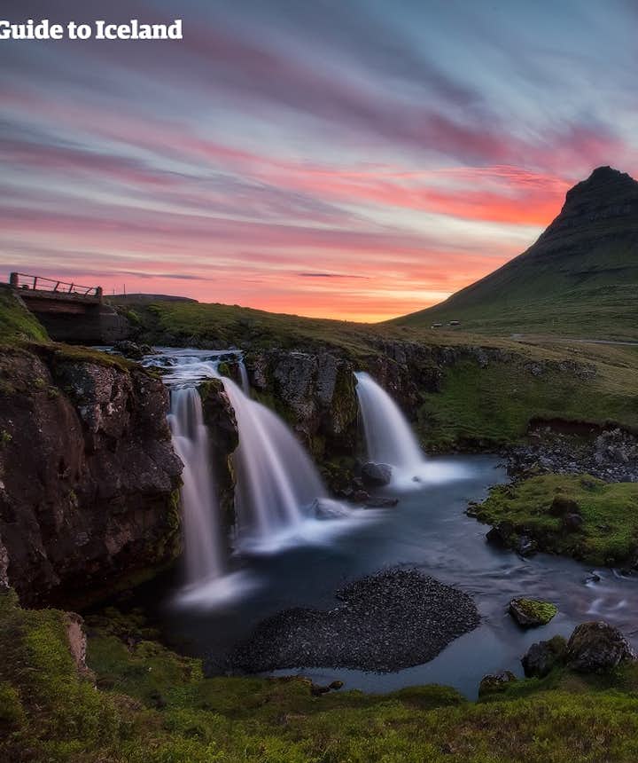 冰岛西部斯奈山半岛草帽山的晚霞