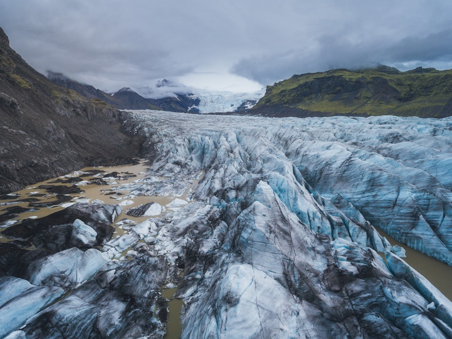 冰岛斯卡夫塔山地区的冰川