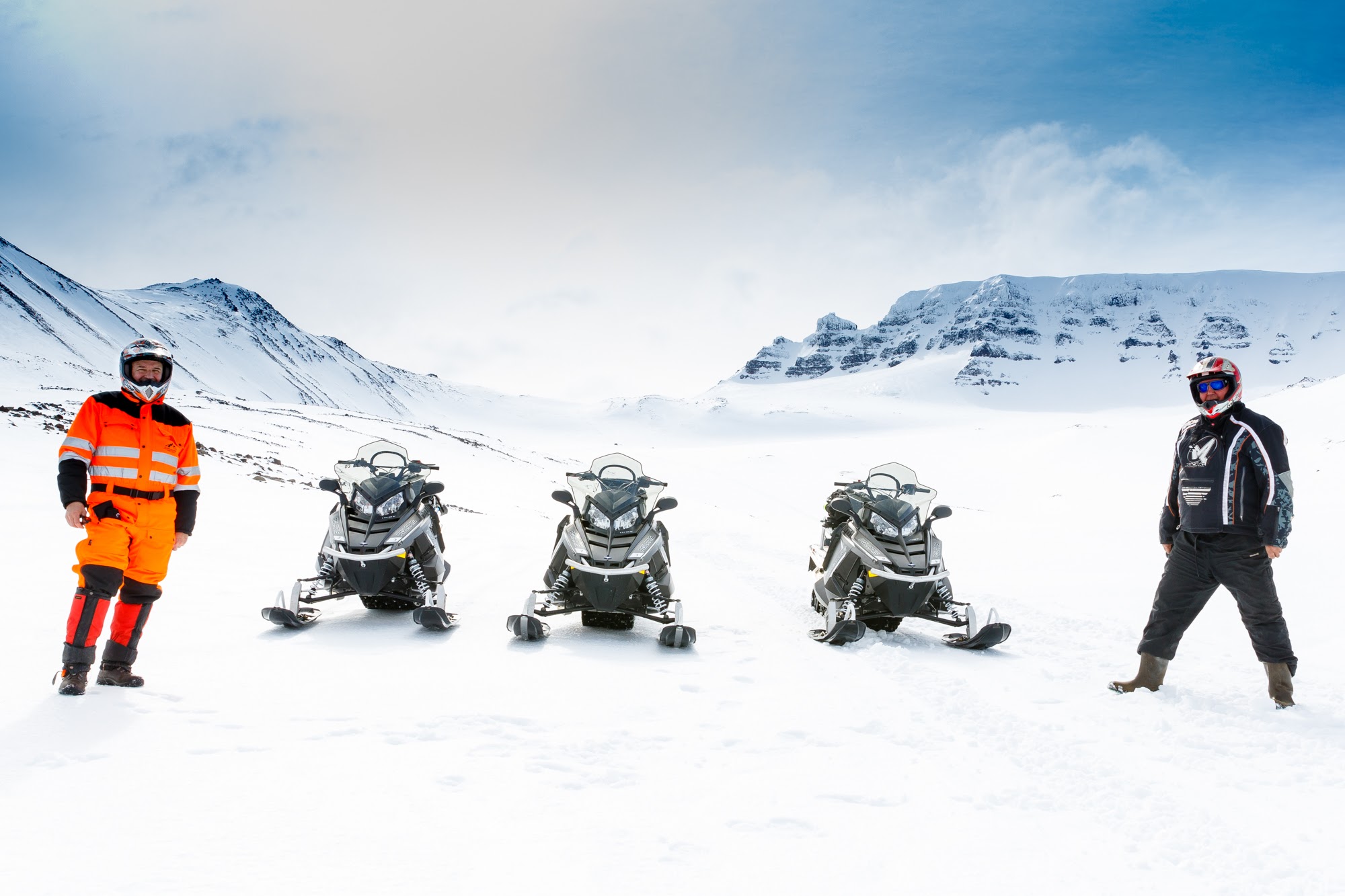The amazing wintery landscapes of North Iceland are perfect for a snowmobile adventure.