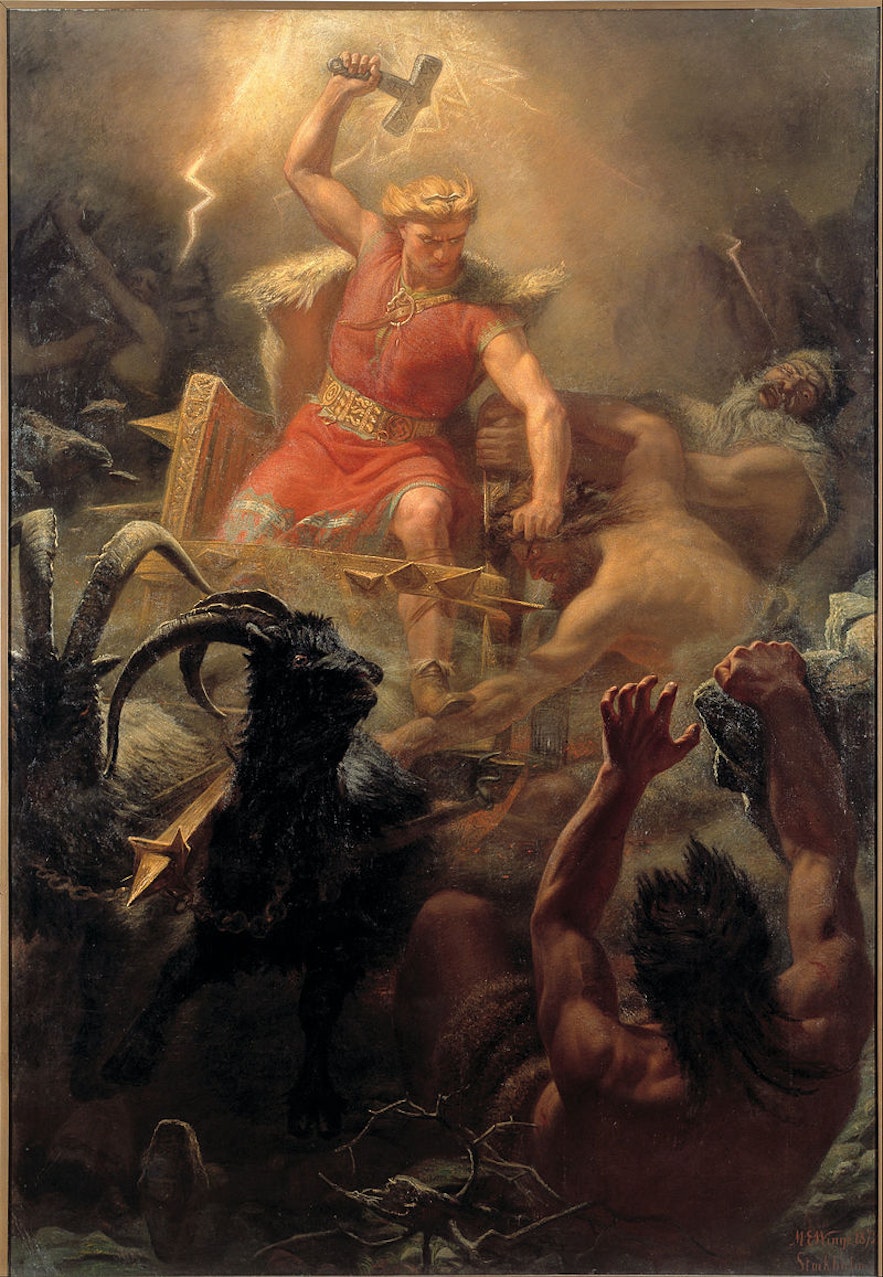 Þór fighting the giants. Picture by Mårten Eskil Winge.