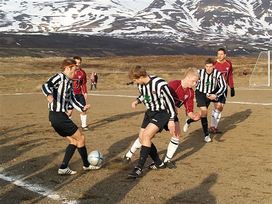 The vast majority of pitches in Iceland were once turf and gravel. Today, indoor soccer houses make training possible all year round.