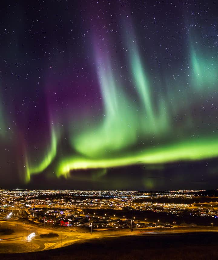Solar flares causing Aurora Borealis in Iceland