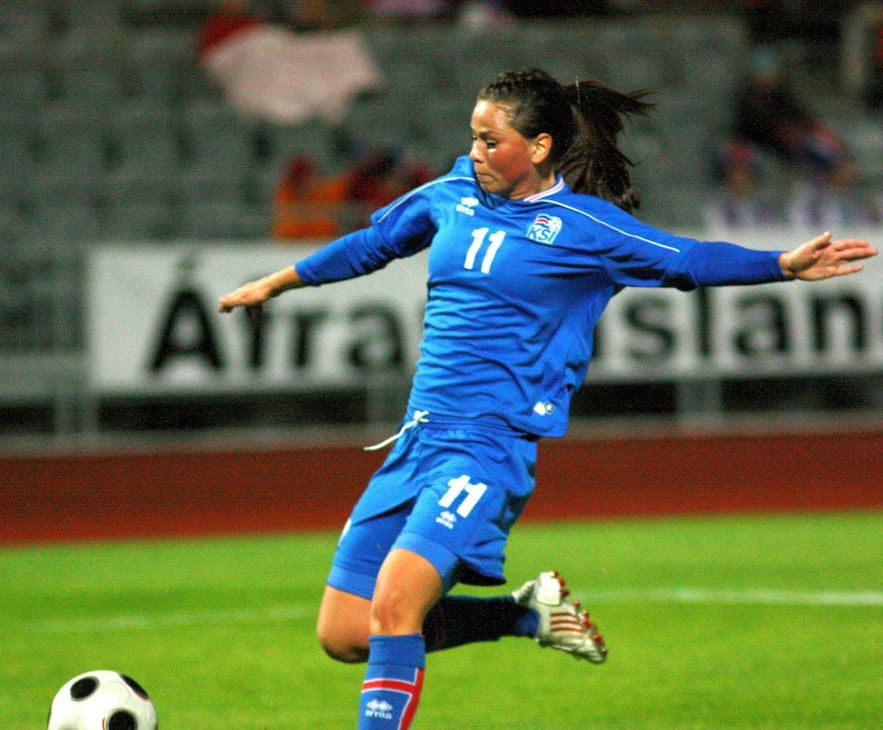 Sara Björk Gunnarsdóttir in a match against Estonia in 2011.